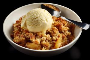 Apple Crumble with Ice Cream