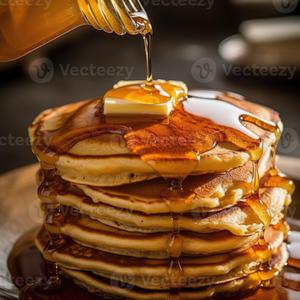 Pancakes with Butter and Syrup (3 Pancakes)