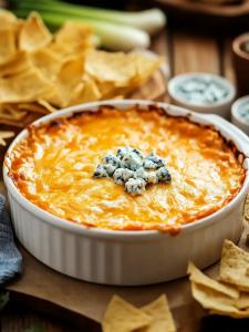 Buffalo Chicken Dip with Bleu Cheese Dressing
