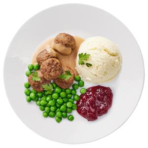 Swedish Meatballs (8 Pieces) with Mashed Potatoes, Cream Sauce & Lingonberries