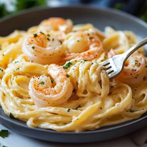 Shrimp Linguini Alfredo (Half Portion)