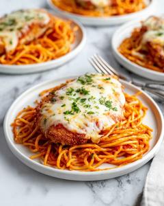 Chicken Parmesan with Spaghetti Pomodoro