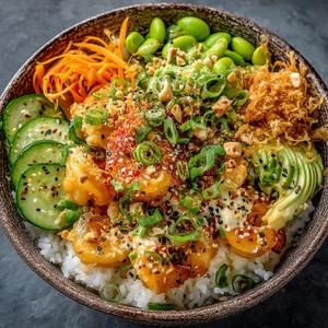 Spicy Shrimp Poke Bowl (White Rice)