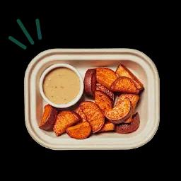 Roasted Sweet Potatoes + Hot Honey Mustard