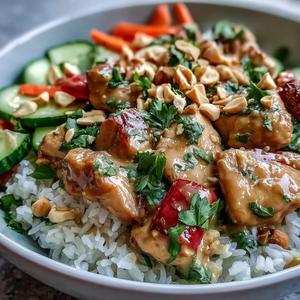 Peanut Coco Bowl (Panaeng) with Chicken and Rice
