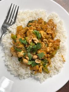 Peanut Stir-Fry with Chicken and Rice