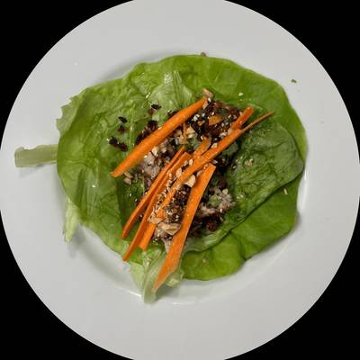 Asian Meatballs on Lettuce Leaves