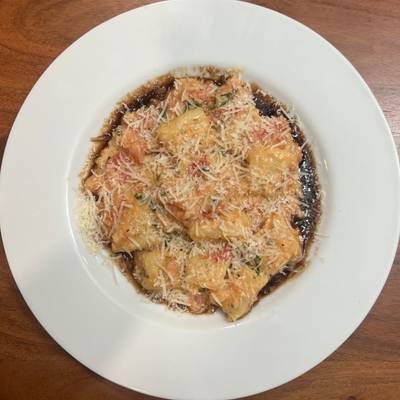 Creamy Tomato Gnocchi on a Balsamic Bed