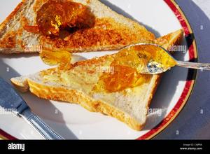 Toast with Butter and Marmalade (White Bread)