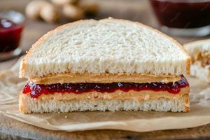 Peanut Butter and Jam Sandwich (White Bread)