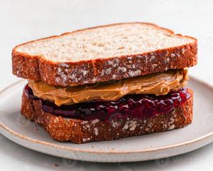 Peanut Butter and Jam Sandwich (Whole Wheat Bread)