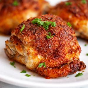 Baked Chicken Thigh, Skin On