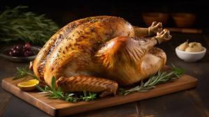 Roast Turkey, White and Dark Meat with Skin (3 oz)