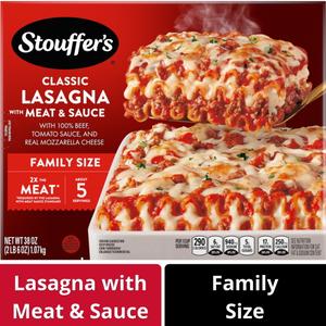 Meat Lasagna, Frozen (1 Cup)