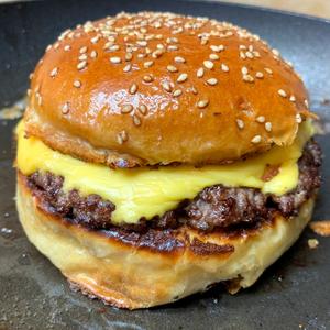 Cheeseburger on a Bun (Homemade)
