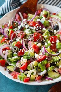 Greek Salad with Dressing (2 Cups)