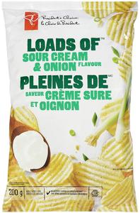 PC Loads of Sour Cream & Onion Rippled Chips